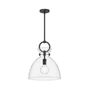 ALORA MOOD Lighting PD411814MBCL Pendant, 1 Light, Matte Black/Clear Glass