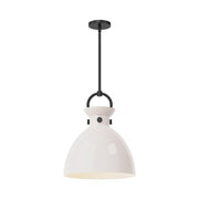 ALORA MOOD Lighting PD411814MBGO Pendant, 1 Light, Matte Black/Glossy Opal Glass