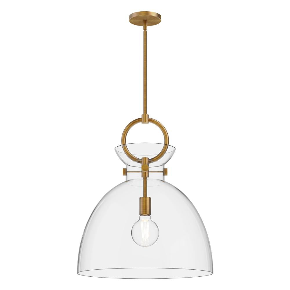 ALORA MOOD Lighting Waldo PD411818AGCL Pendant Light Fixture, UL Listed, Aged Gold/Clear