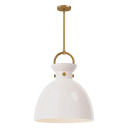 ALORA MOOD Lighting PD411818AGGO Pendant Light Fixture, UL Listed, Aged Gold/Glossy Opal Glass
