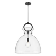 ALORA MOOD Lighting PD411818MBCL Pendant, 1 Light, Matte Black/Clear Glass
