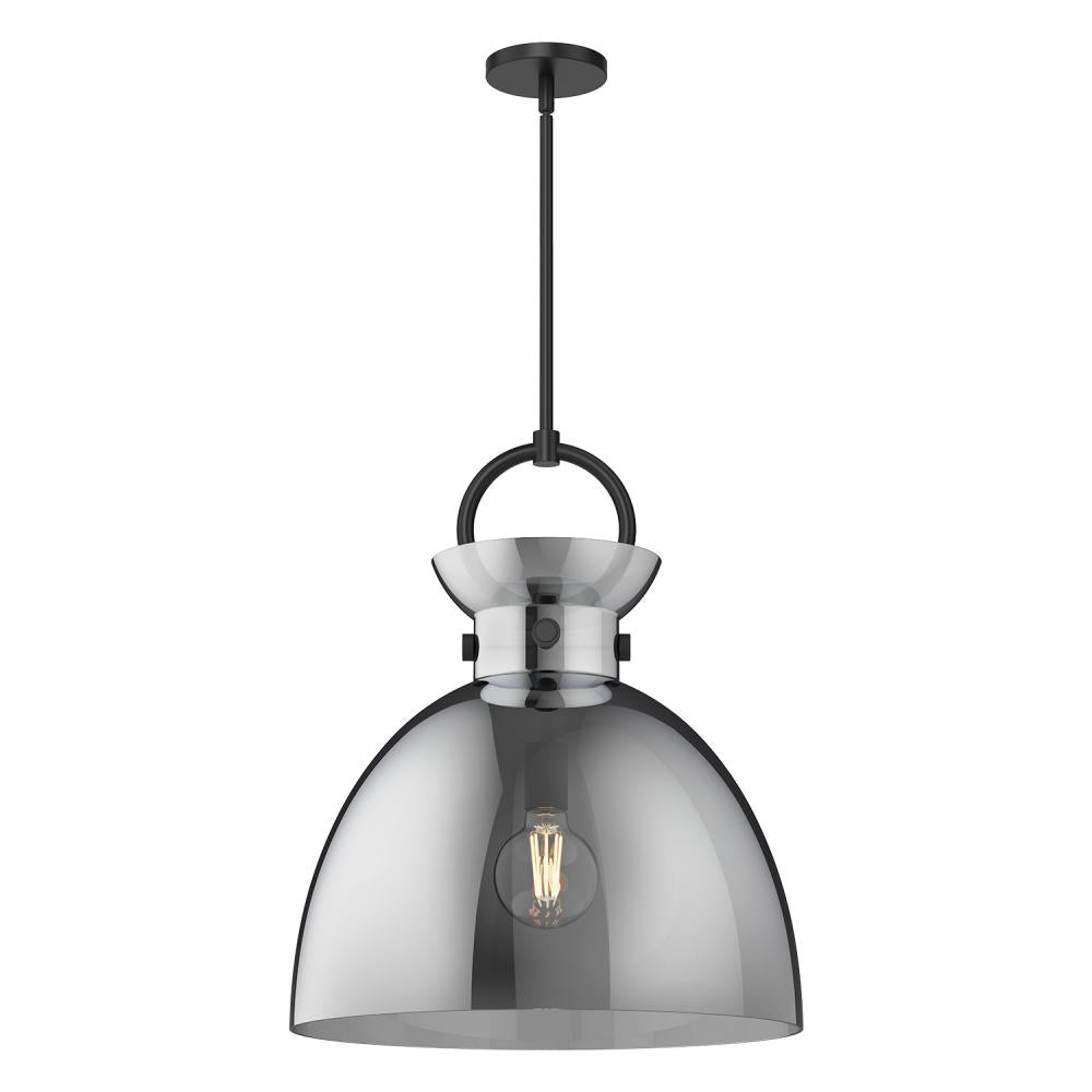 ALORA MOOD Waldo PD411818MBSM Pendant Light Fixture, UL Damp Rated, Matte Black/Smoked