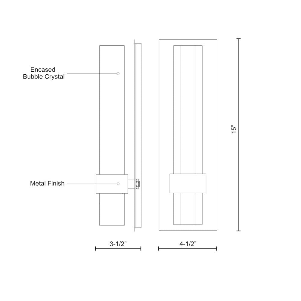 Kuzco WS54615-BK Wall Sconce, 15-in, LED, Black