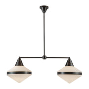 ALORA Lighting LP348241UBOP Willard 41-in Linear Pendant, 2 Lights, Urban Bronze/Opal Matte Glass