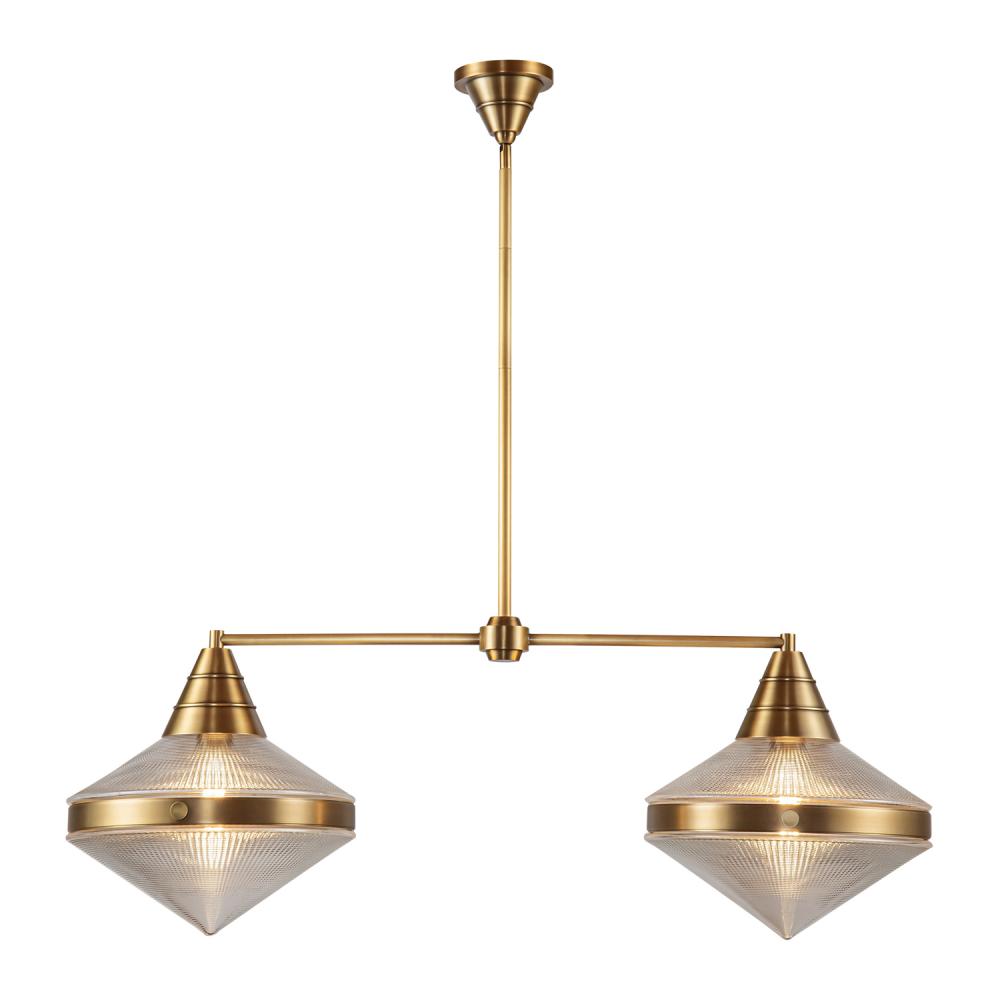 ALORA Lighting LP348241VBPG Linear Pendant, Vintage Brass/Prismatic Glass