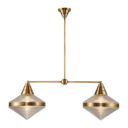 ALORA Lighting LP348241VBPG Linear Pendant, Vintage Brass/Prismatic Glass
