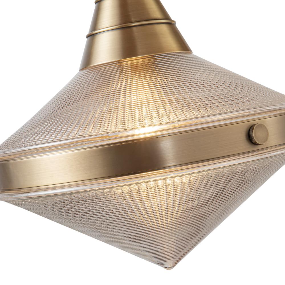 ALORA Lighting LP348241VBPG Linear Pendant, Vintage Brass/Prismatic Glass