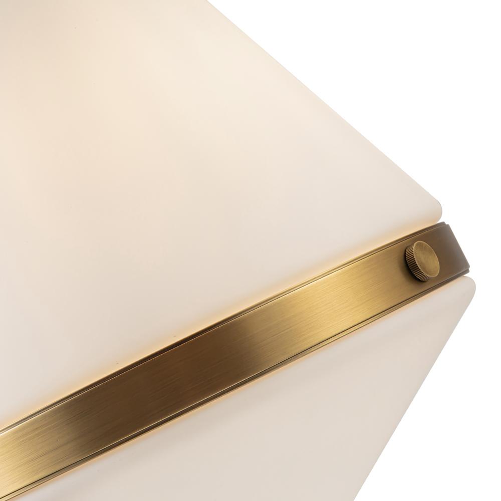 ALORA Lighting PD348022VBOP Willard 22-in Vintage Brass/Opal Matte Glass 1 Light Pendant, Vintage Brass/Opal Matte Glass