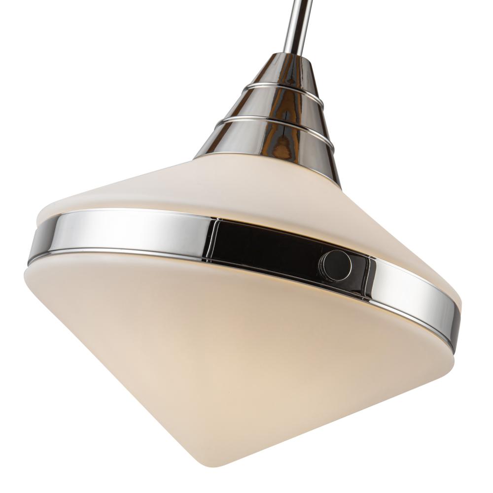 ALORA Lighting PD348114PNOP Pendant Light Fixture, UL Damp Rated, Polished Nickel/Opal Matte Glass