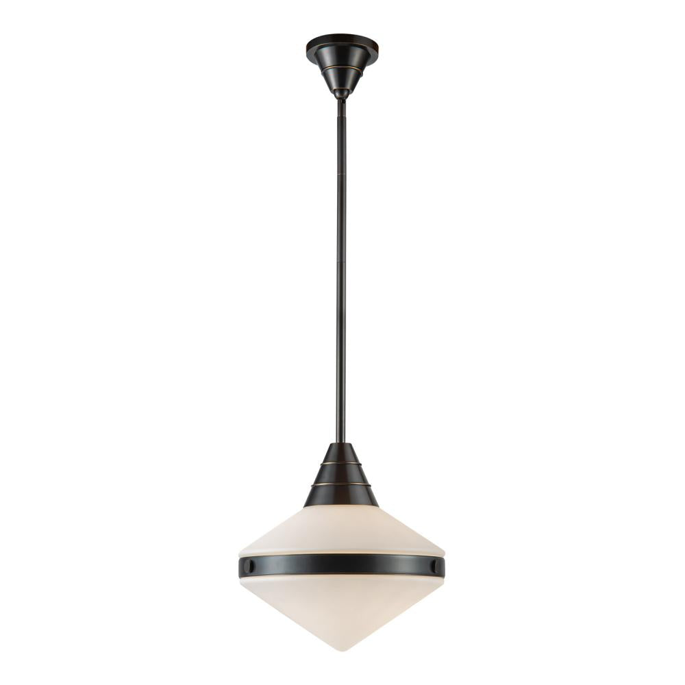 ALORA Lighting PD348114UBOP Willard 14-in Pendant Light Fixture, UL Listed, Urban Bronze/Opal Matte Glass