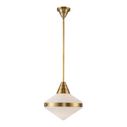 ALORA Lighting PD348114VBOP Pendant, 14-in Vintage Brass/Opal Matte Glass