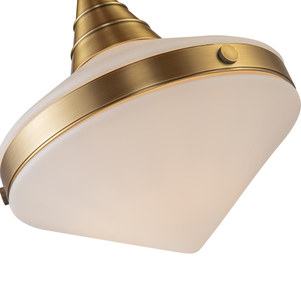 ALORA Lighting PD348114VBOP Pendant, 14-in Vintage Brass/Opal Matte Glass