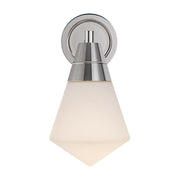 ALORA Lighting Willard WV348106PNOP 1 Light Wall/Vanity Light Fixture, UL Damp Rated, Polished Nickel/Opal Matte Glass