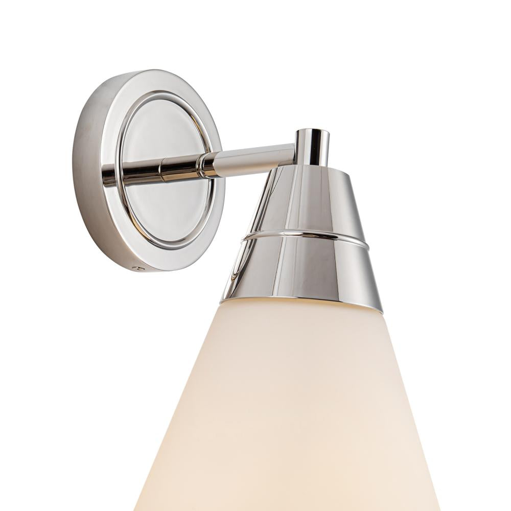ALORA Lighting Willard WV348106PNOP 1 Light Wall/Vanity Light Fixture, UL Damp Rated, Polished Nickel/Opal Matte Glass