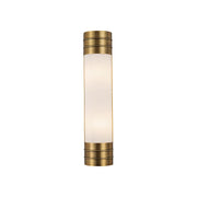 ALORA Lighting WV348218VBOP Wall/Vanity Light Fixture, UL Damp Rated, Vintage Brass/Opal Matte Glass