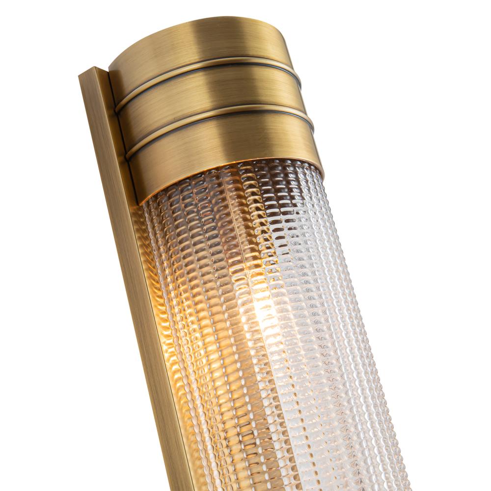 ALORA Lighting WV348218VBPG Wall/Vanity Light Fixture, UL Damp Rated, Vintage Brass/Prismatic Glass