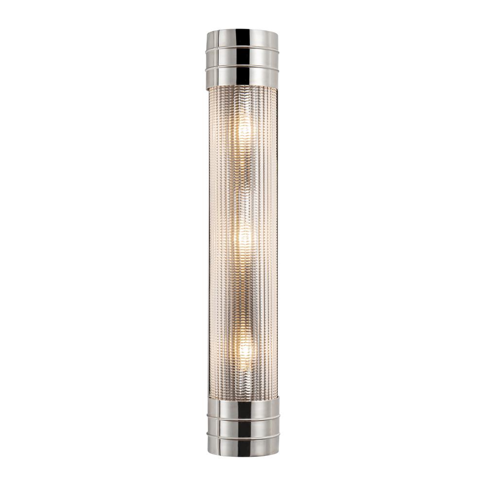 ALORA Lighting WV348224 Vanity Light Fixture, 3 Lights, Prismatic Glass, Polished Nickel