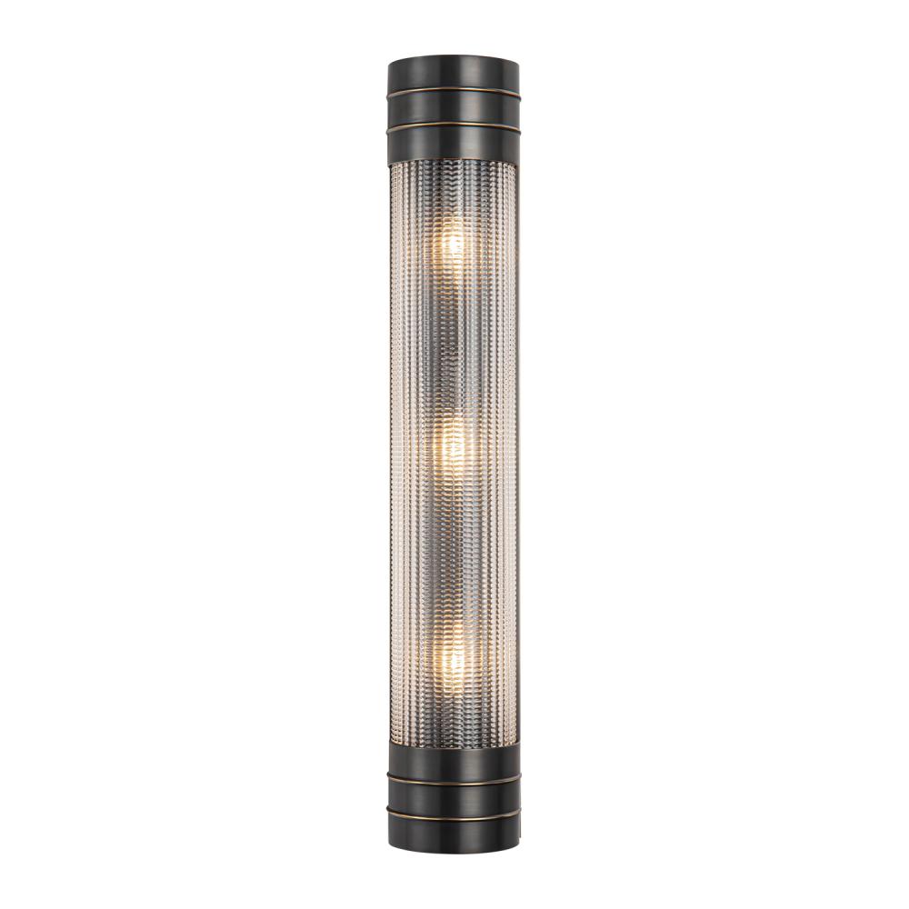 ALORA Lighting Willard 24-in Urban Bronze/Prismatic Glass 3 Lights Wall/Vanity Light Fixture, UL Damp Rated, Urban Bronze