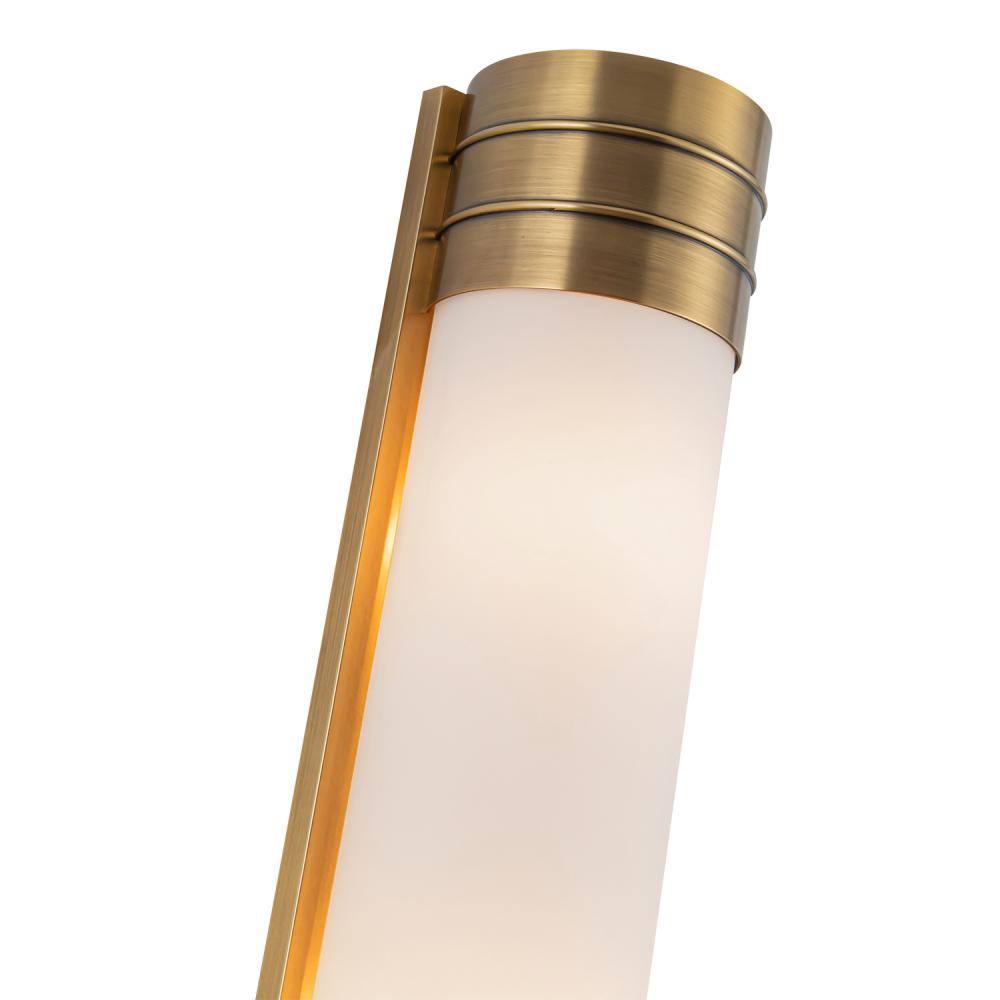 ALORA Lighting Willard WV348224VBOP Vintage Brass/Opal Matte Glass Wall/Vanity Light Fixture