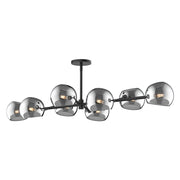 ALORA MOOD Lighting LP548848MBSM Linear Pendant, UL Damp Rated, Matte Black/Smoked Solid Glass