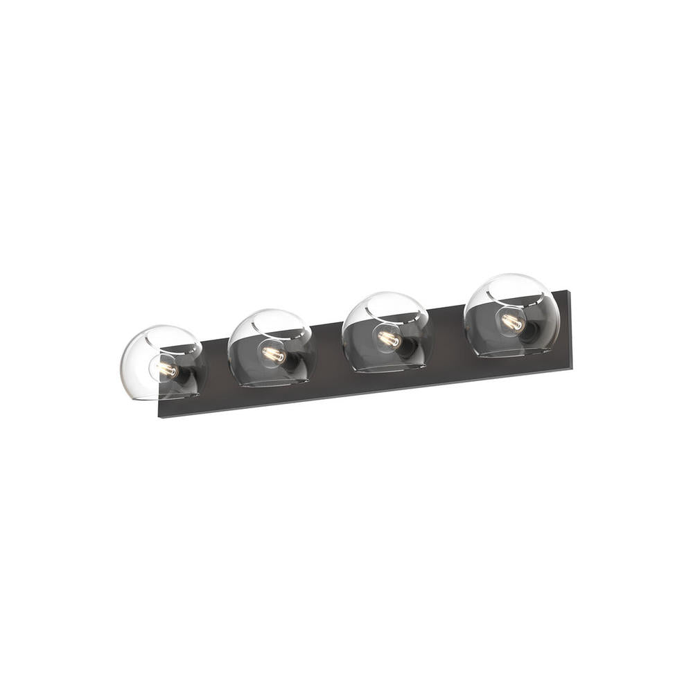 ALORA MOOD Lighting VL548431MB Clear Glass/Matte Black Vanity Light Fixture, UL Damp Rated, Matte Black