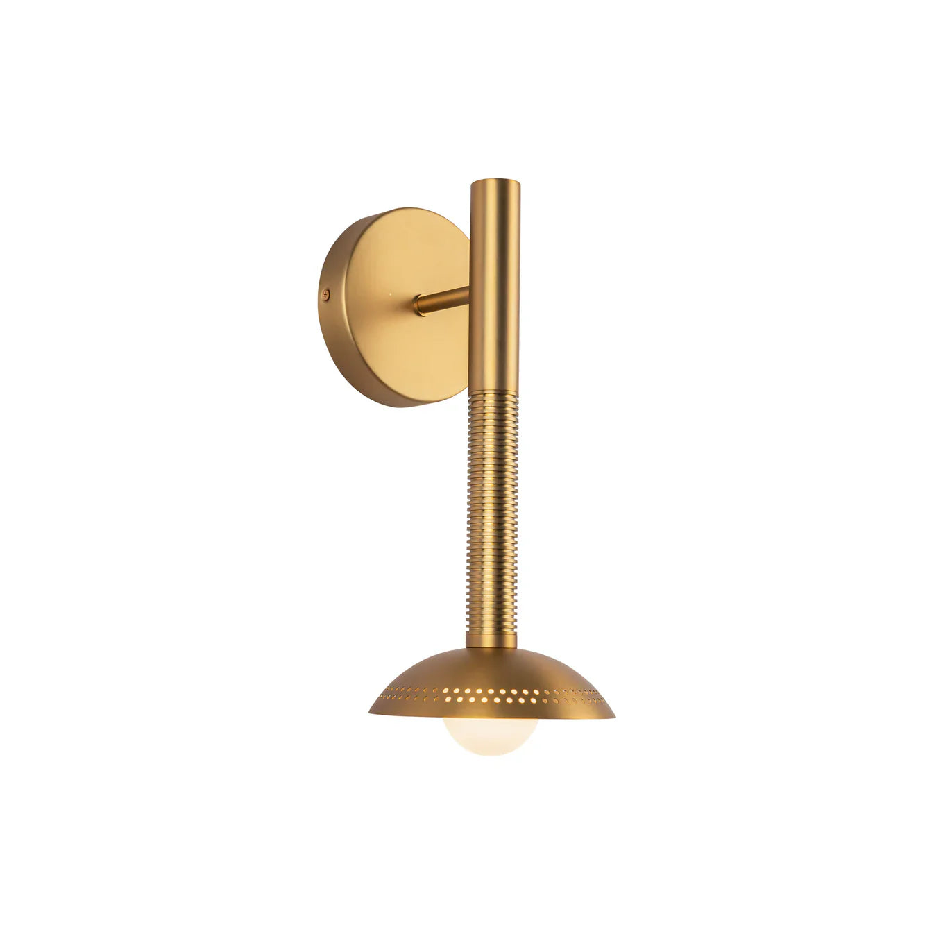 ALORA MOOD Lighting Arden WV616114BGOP-UNV Wall/Vanity Light Fixture, UL Damp Rated, Brushed Gold/Opal Glass