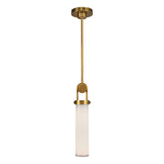 ALORA Lighting PD355015VBGO Wynwood 15-in Pendant Light Fixture, Vintage Brass/Glossy Opal