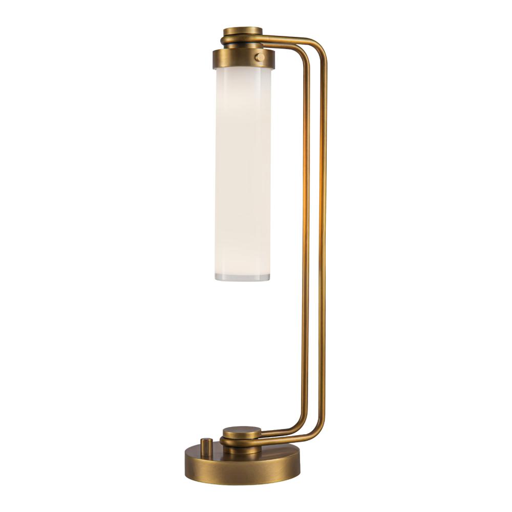 ALORA Lighting TL355022VBGO Table Lamp, Vintage Brass/Glossy Opal