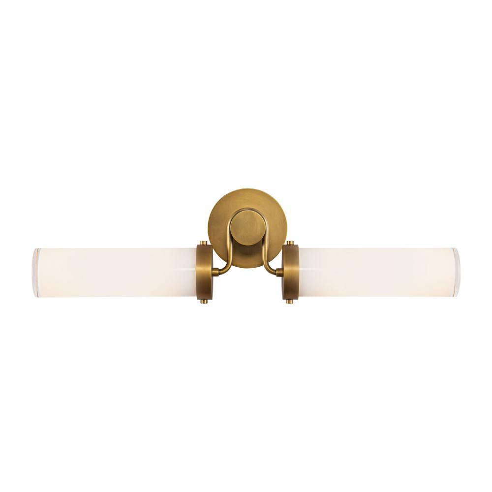 ALORA Lighting Wynwood WV355223VBGO Wall/Vanity Light Fixture, Vintage Brass/Glossy Opal