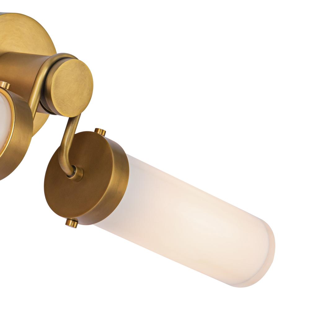 ALORA Lighting Wynwood WV355223VBGO Wall/Vanity Light Fixture, Vintage Brass/Glossy Opal