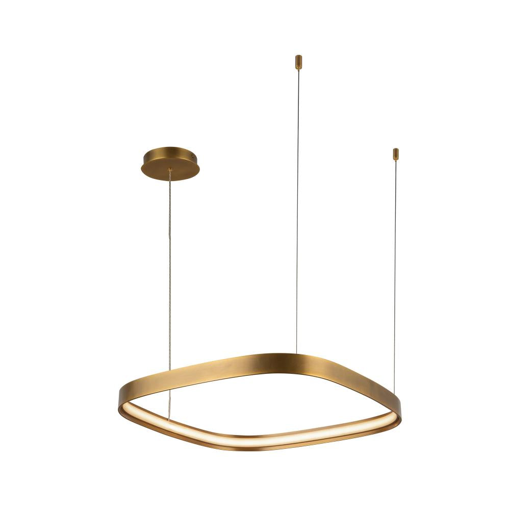 Kuzco Lighting PD78019-VB Yukon 19-in Pendant Light Fixture, Vintage Brass