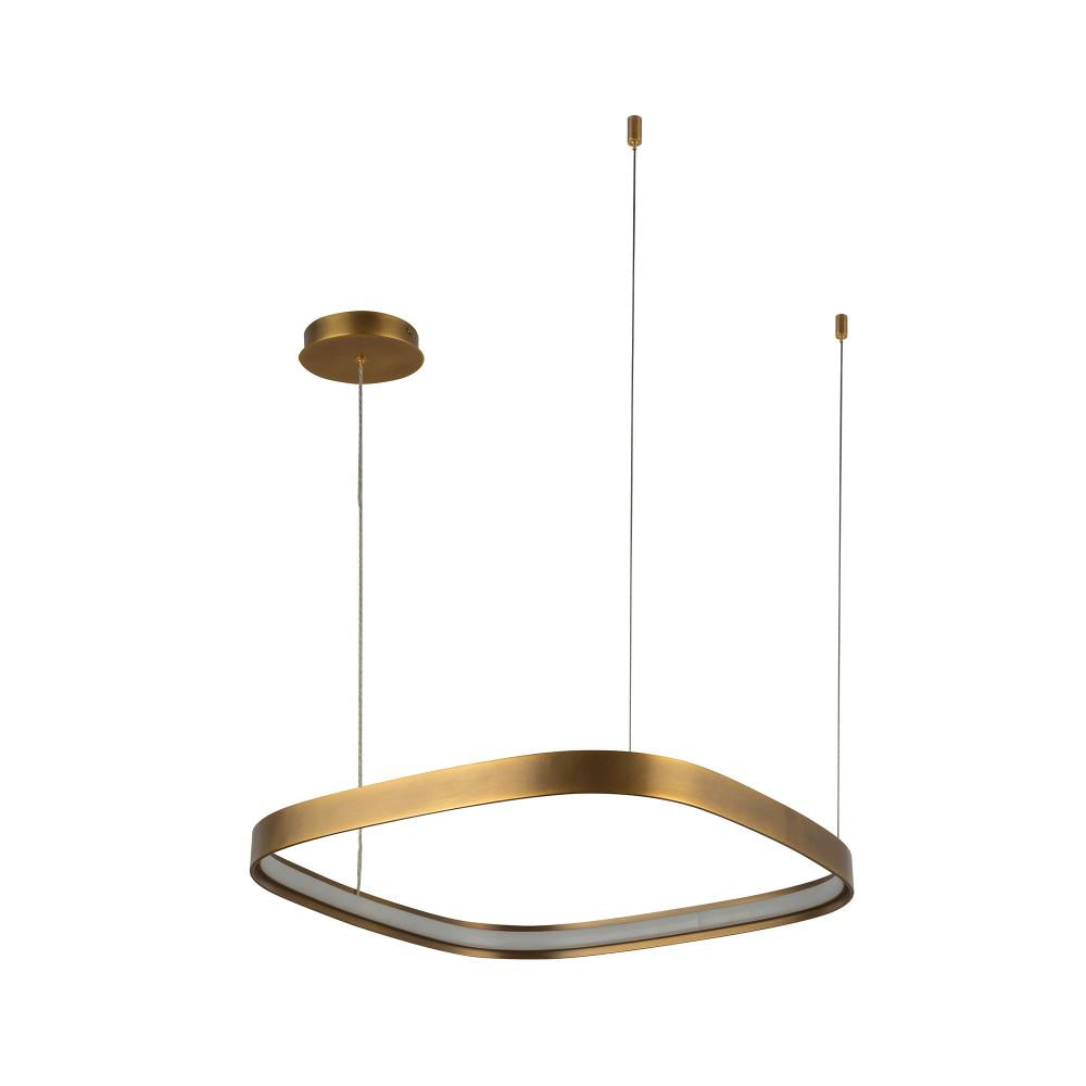 Kuzco Lighting PD78019-VB Yukon 19-in Pendant Light Fixture, Vintage Brass