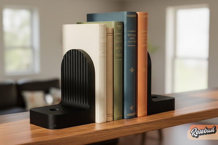 Ribbed Modern Bookend, Book Lover Gift, Bookshelf Decor, Book Club Gifts, Bookish Library Decor, Bookworm, Reading Challenge, Book Nook
