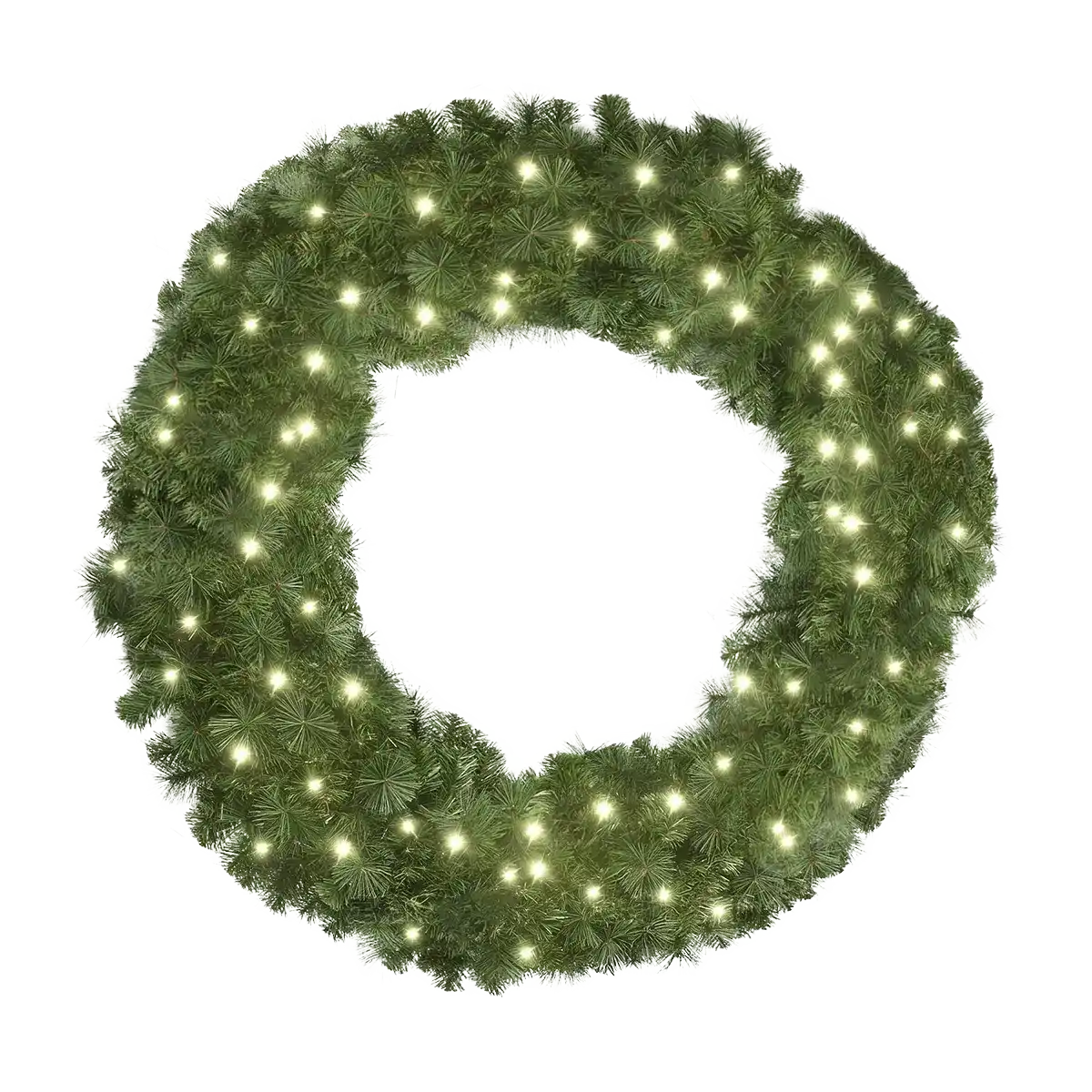 48" Wreath with 5mm LEDs at 3000K without Pinecones - CSA Rated