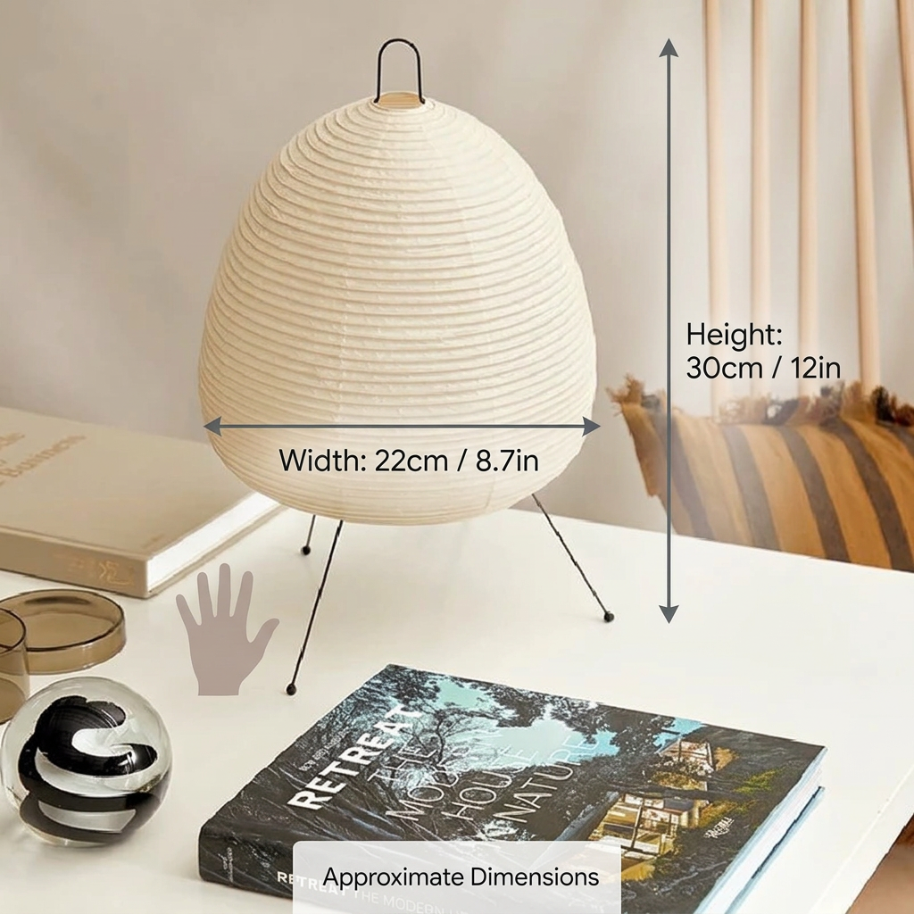 Japanese Rice Paper Table Lamp LED Soft Glow Paper Lantern Light